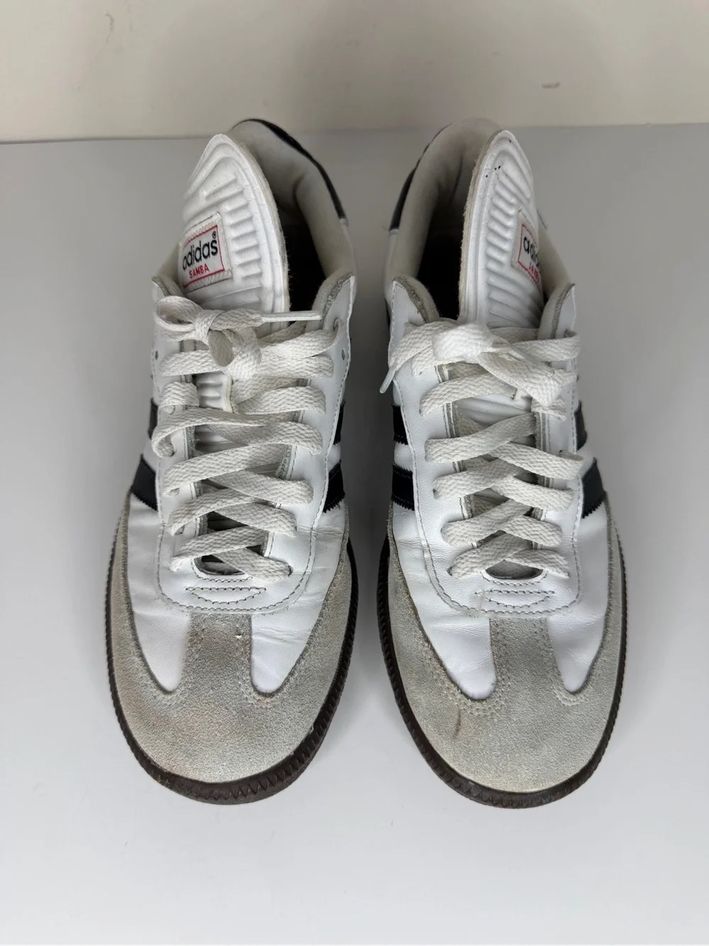 Adidas Samba Classic Mens Size 8 White Black Athletic Leather Shoes Sneakers